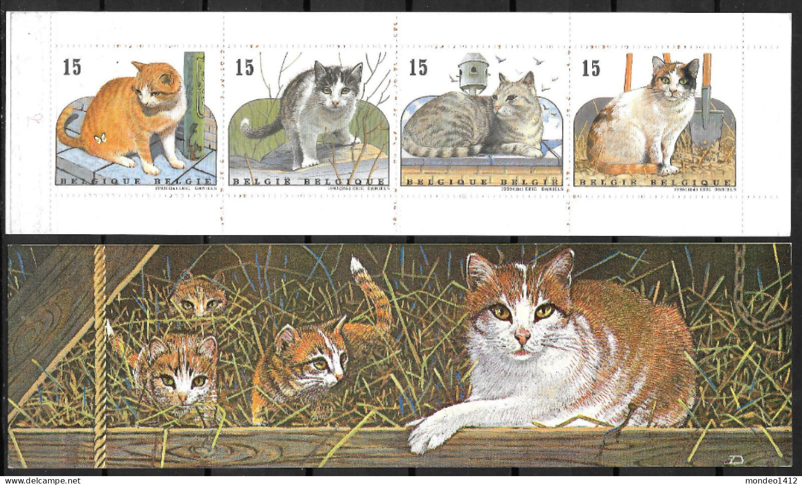 Boekje/carnet B24 - Katten, Chats, Cats, Katzen  / ** MNH 1993 - Non Plié - 1953-2006 Moderne [B]
