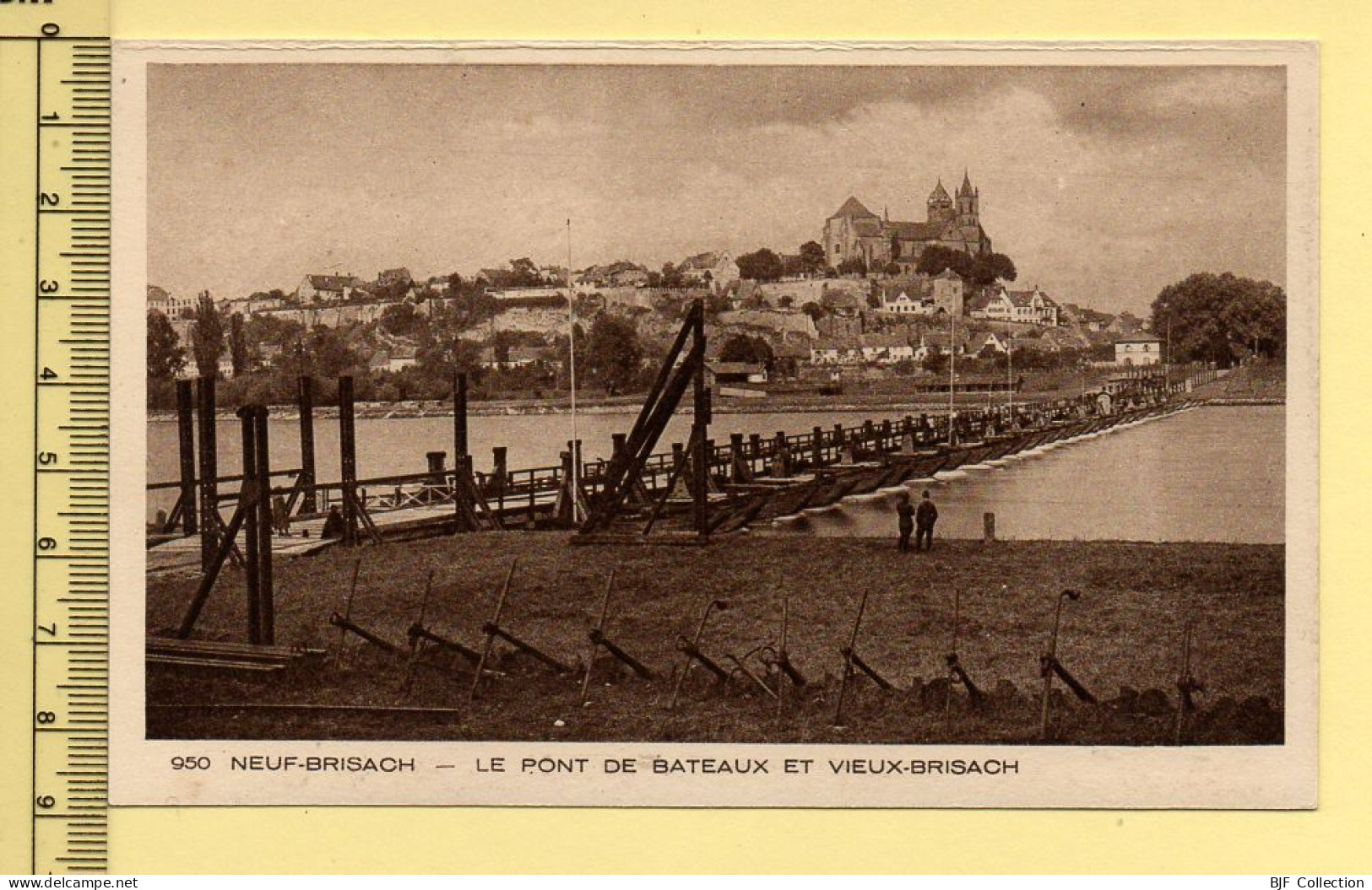 68. NEUF-BRISACH – Le Pont De Bateaux Et Vieux-Brisach (animée) (voir Scan Recto/verso) - Neuf Brisach
