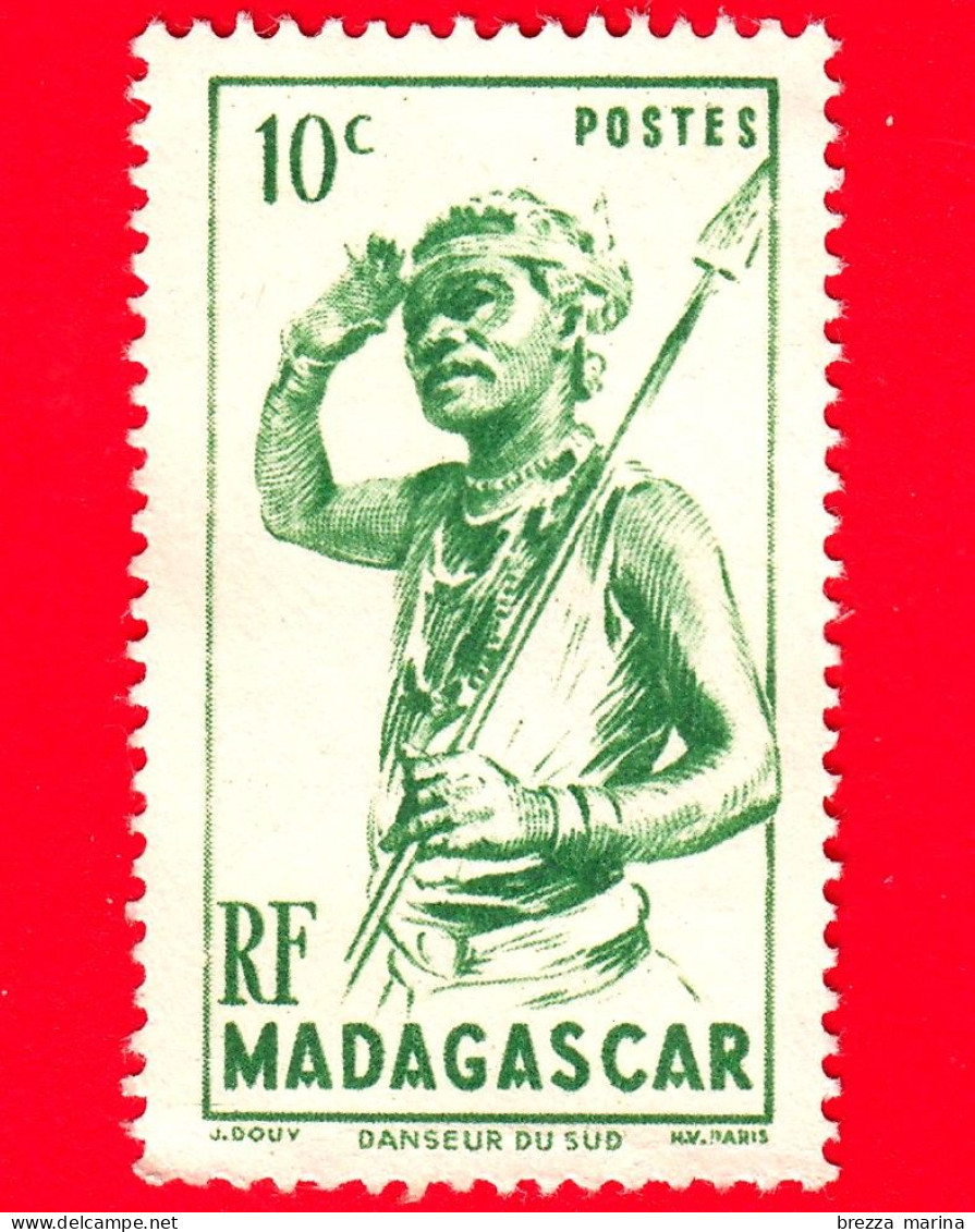 MADAGASCAR - Usato - 1946 - Danzatore Del Sud - Dancer - 10 C - Gebruikt