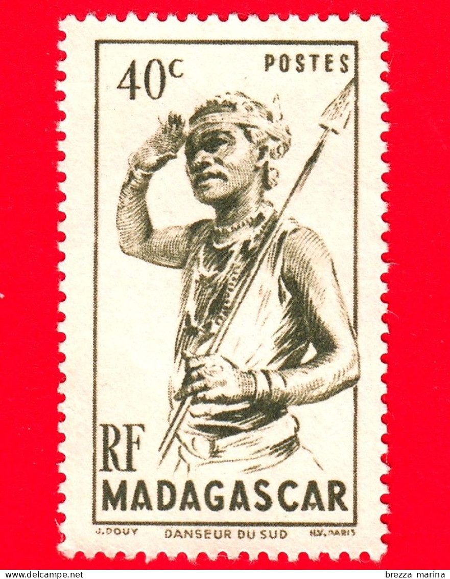 MADAGASCAR - Usato - 1946 - Danzatore Del Sud - Dancer - 40 C - Oblitérés