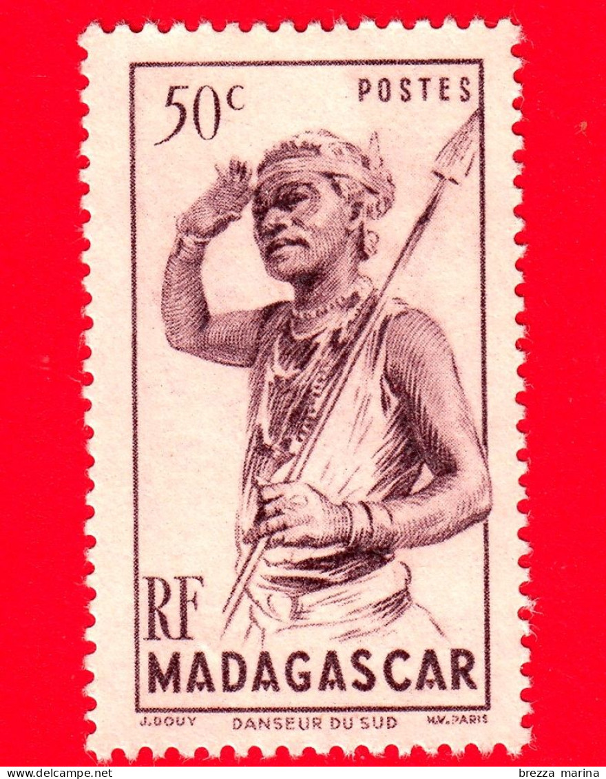 MADAGASCAR - Usato - 1946 - Danzatore Del Sud - Dancer - 50 C - Used Stamps