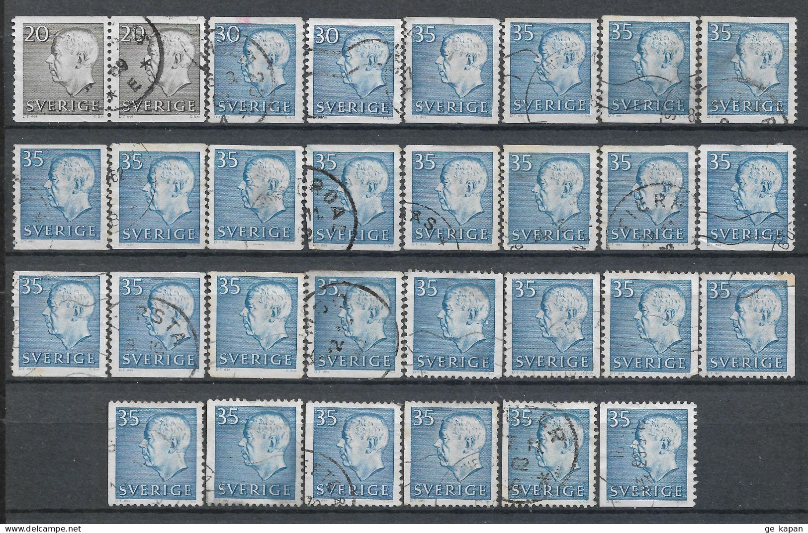 1961-1964 SWEDEN Set Of 30 Used Stamps (Scott # 572,574,577,586) CV $6.00 - Used Stamps