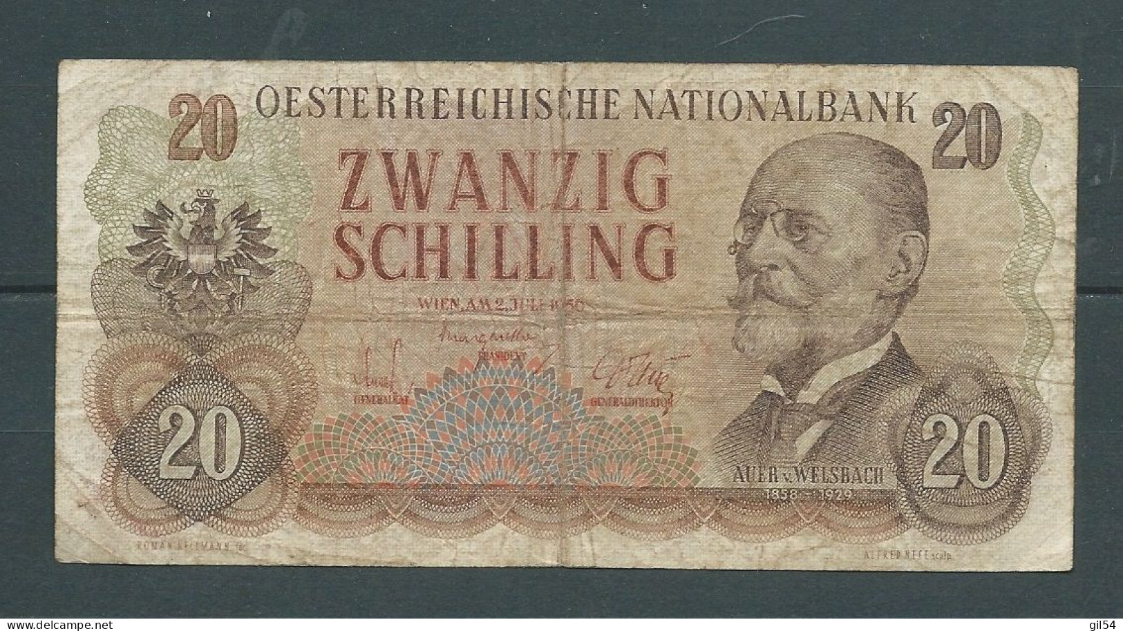 AUSTRIA - 1956 20 Schillings -  DO221273 - Laura 7502 - Autriche