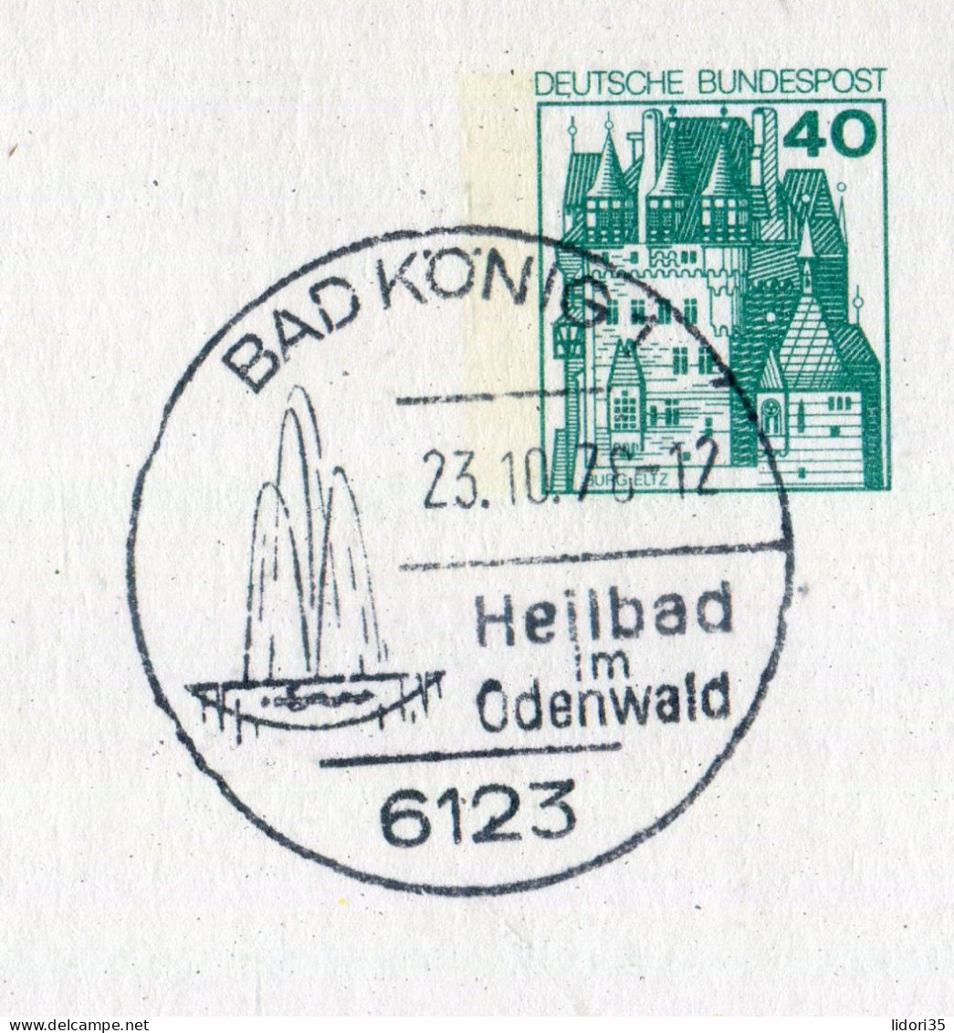 "BUNDESREPUBLIK DEUTSCHLAND" 1978, Bildpostkarte Mit Bildgleichem Stempel "BAD KOENIG" (70088) - Geïllustreerde Postkaarten - Gebruikt