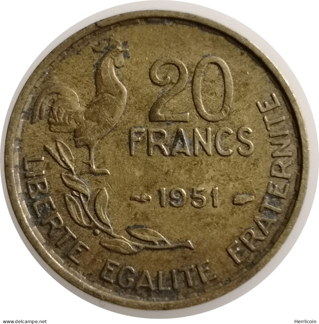 1951 - 20 Francs G.GUIRAUD France / KM#917 - 20 Francs