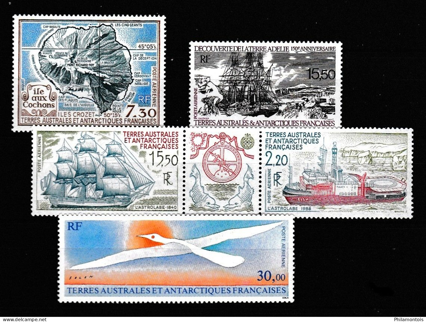 1990 (Poste Aérienne) - PA 110 à 114 - Complet 5 Valeurs - Neufs N** - Très Beaux - Vendu Sous La Valeur Faciale. - Full Years