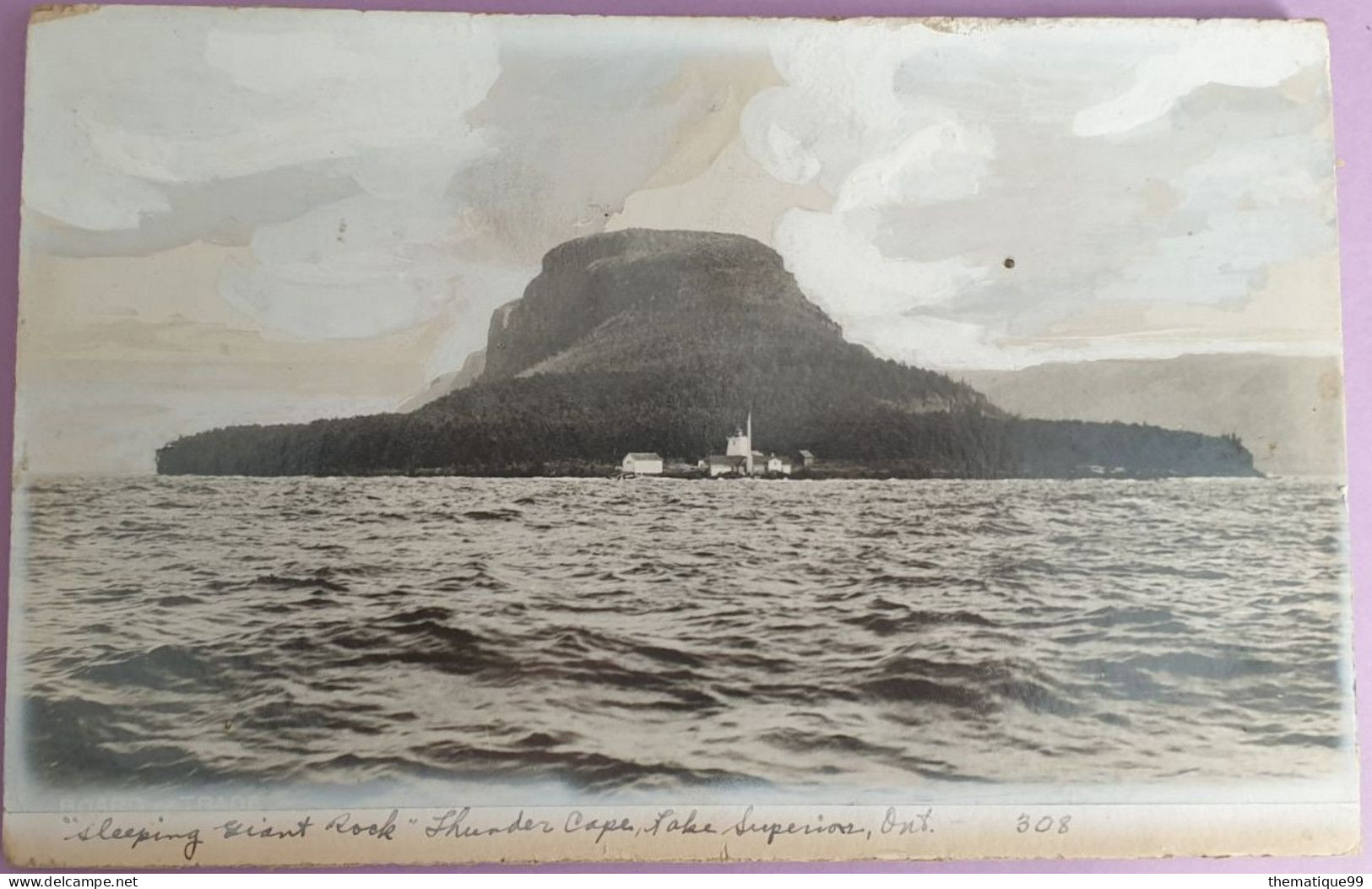 Epreuve D'un Entier Postal Du Canada (Unique) "sleeping Giant Rock" Thunder Cape Lake Superior, Ile Mer Eau - Inseln