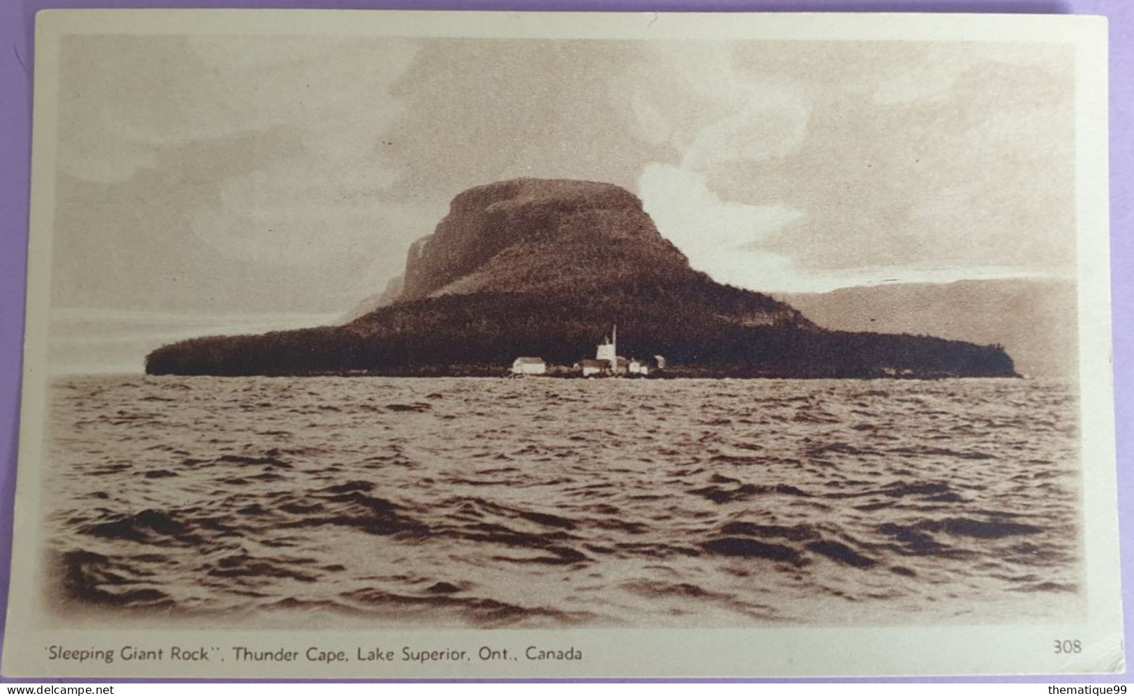 Epreuve D'un Entier Postal Du Canada (Unique) "sleeping Giant Rock" Thunder Cape Lake Superior, Ile Mer Eau - Eilanden