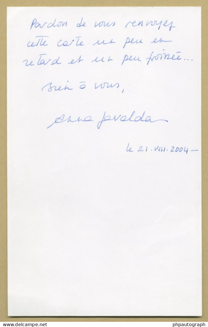 Anna Gavalda - Écrivaine Française - Carte Autographe Signée + Photo - 2004 - Escritores
