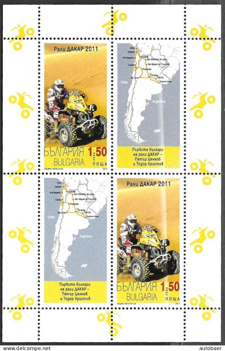 Bulgaria Bulgarie Bulgarien 2011 Rally Rallye Ralley Dakar Mi. No. Bl. 352 (5019) ** MNH Neuf - Unused Stamps