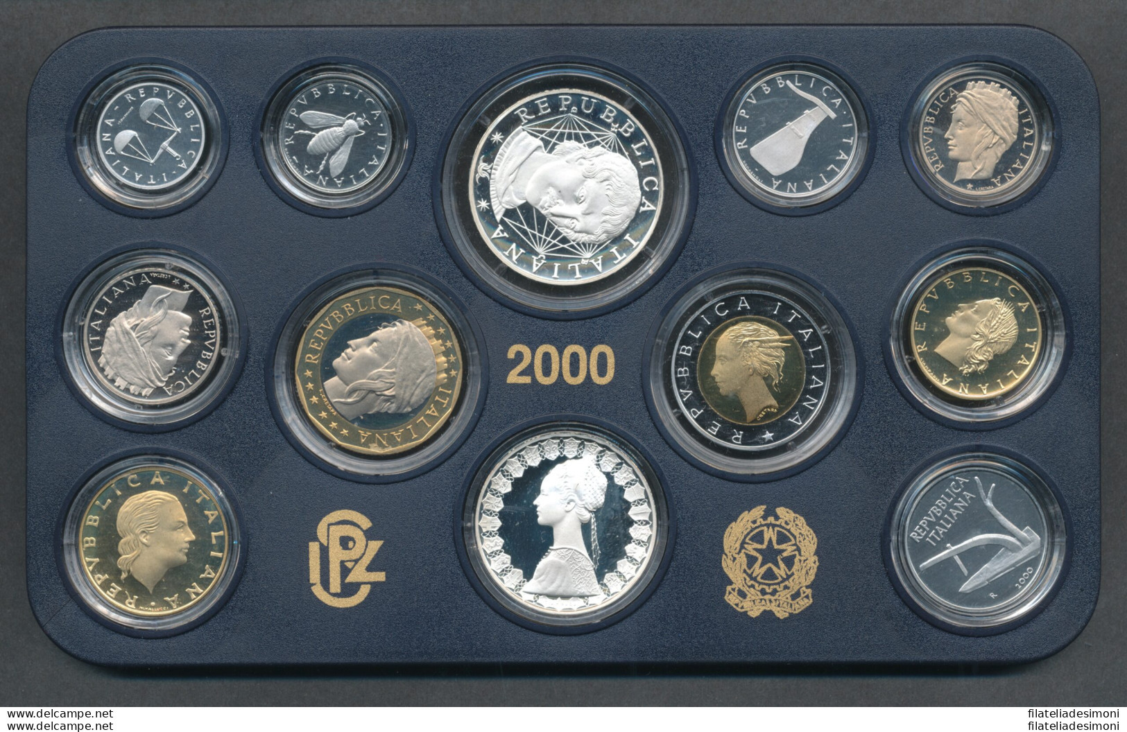 2000 Italia - Repubblica - Monetazione Divisionale Annata Completa FS - Jahressets & Polierte Platten