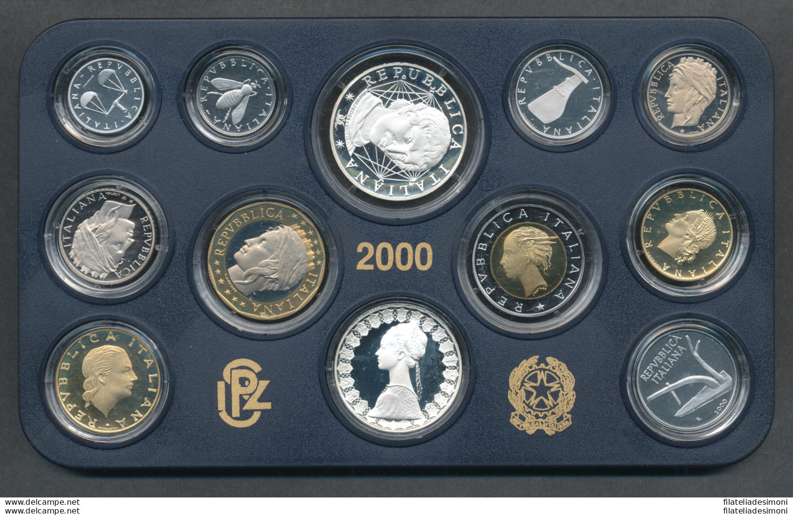 2000 Italia - Repubblica - Monetazione Divisionale Annata Completa FS - Nieuwe Sets & Proefsets