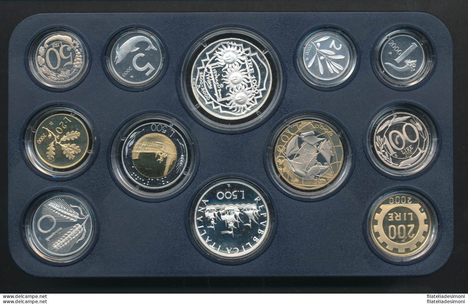 2000 Italia - Repubblica - Monetazione Divisionale Annata Completa FS - Jahressets & Polierte Platten