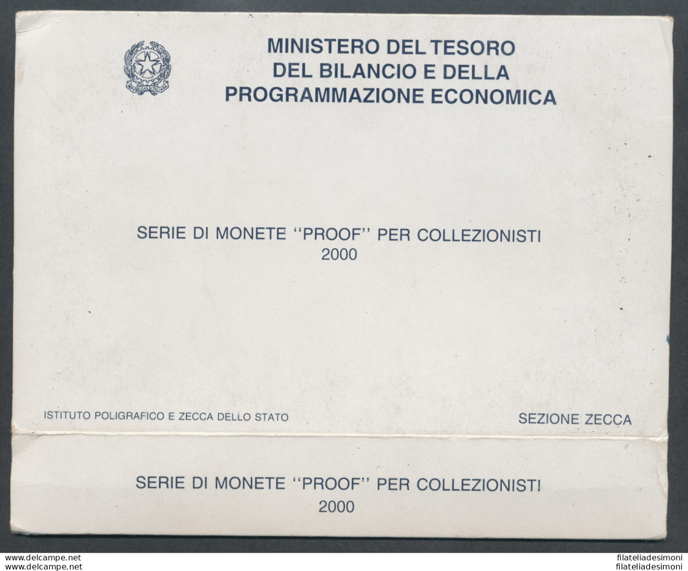 2000 Italia - Repubblica - Monetazione divisionale Annata completa FS