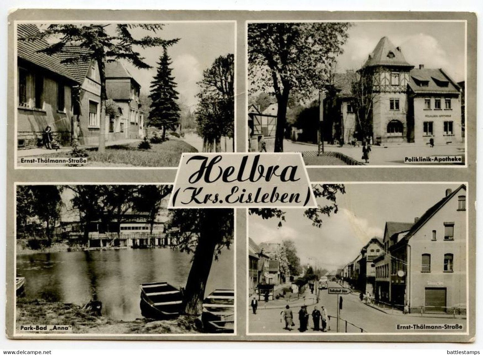 Germany, DDR 1967 RPPC Postcard Helbra (Krs. Eisleben) - Multiple Views - Eisleben