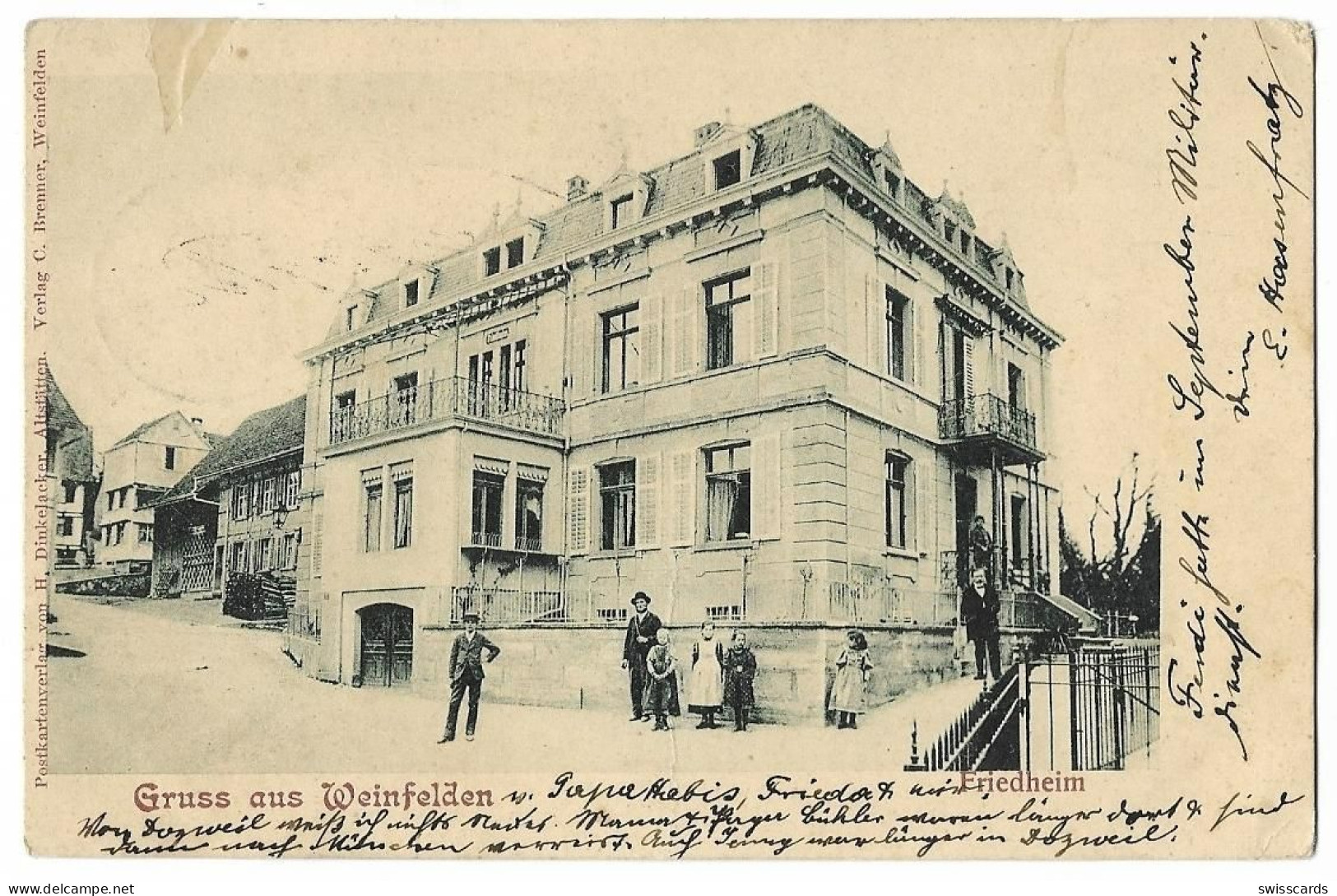 WEINFELDEN: Animierte Strassenpassage Mit Friedheim 1900 - Weinfelden