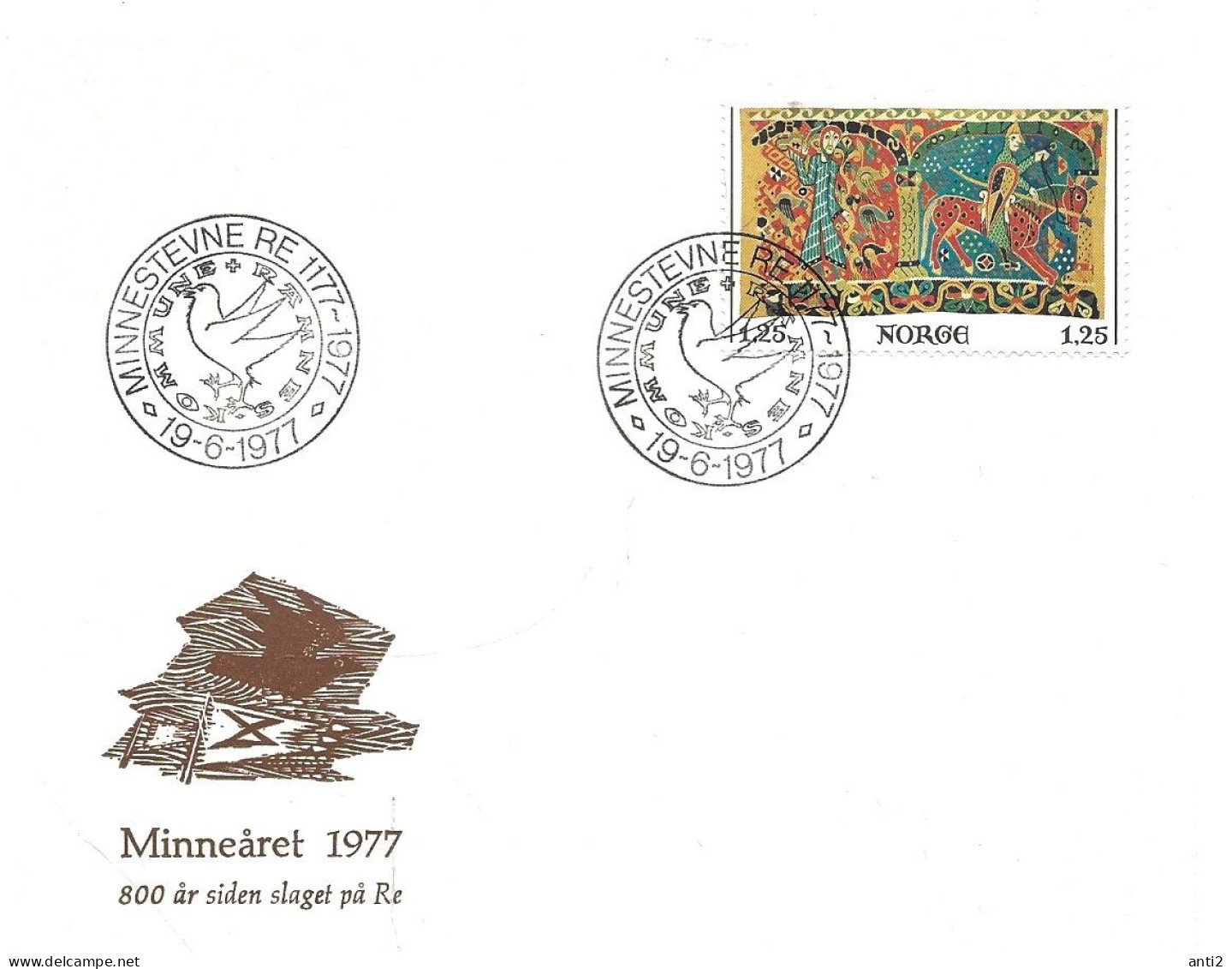 Norway 1977 Special Cover Minneåret 1977  With Special  Cancellation 19.6.77 - Covers & Documents