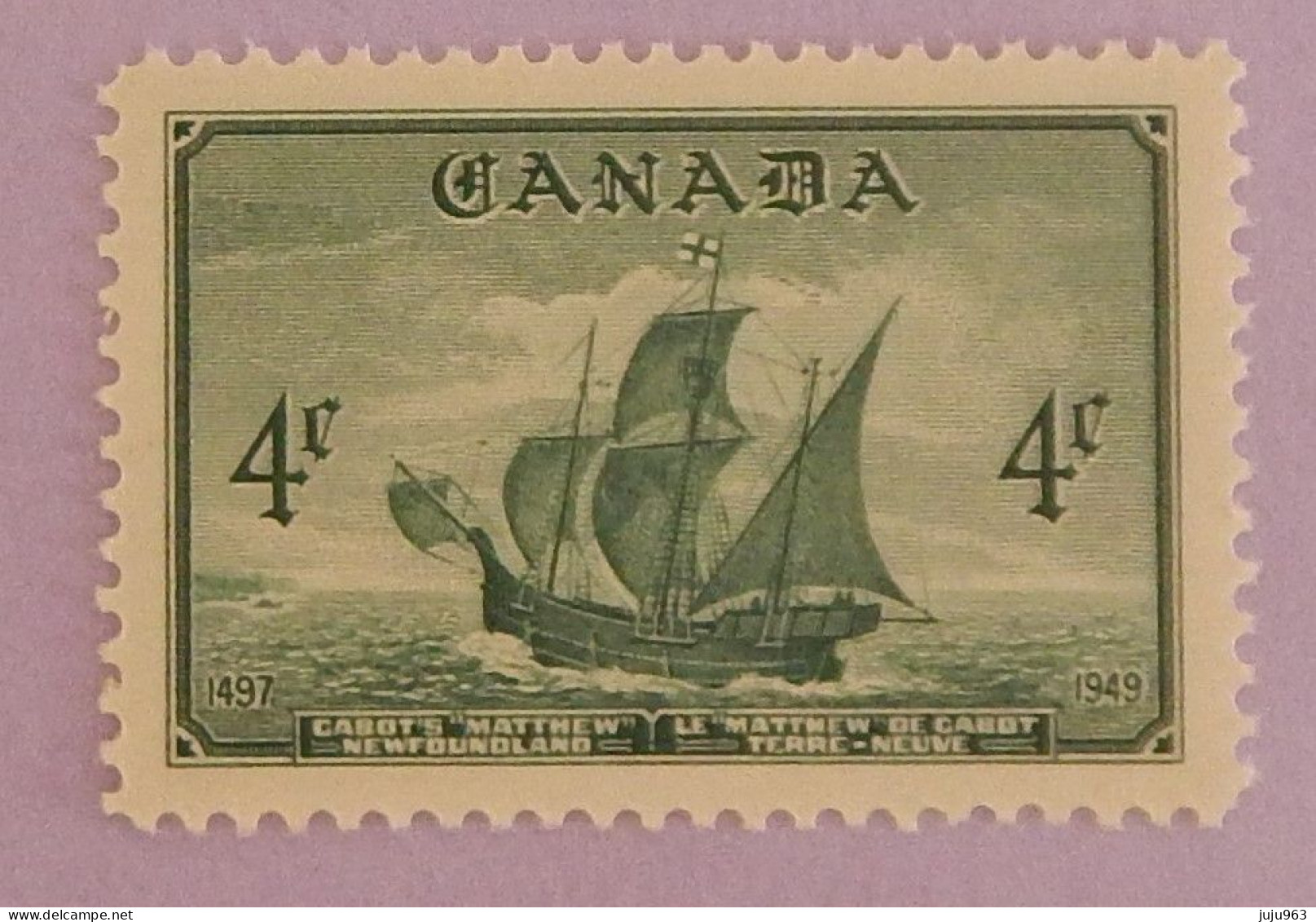 CANADA YT 229 NEUF**MNH "BATEAU DE JEAN CABOT" ANNÉE 1949 - Neufs