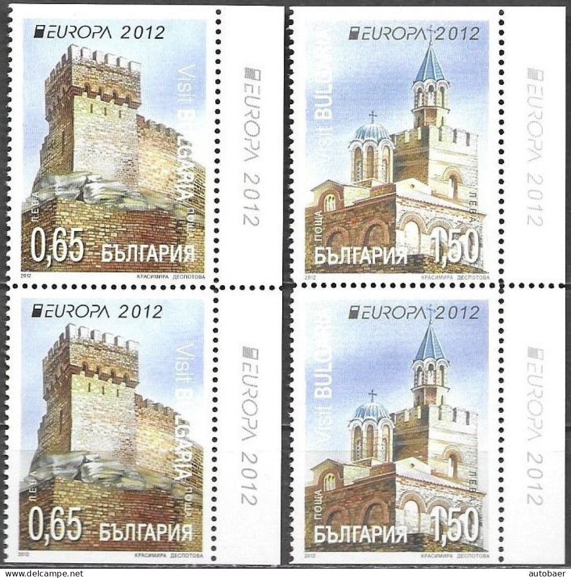 Bulgaria Bulgarie Bulgarien 2012 Europa Cept Visits Visit Mi.no. 5032-33Do/Du From Booklet ** MNH Neuf Postfrisch - 2012