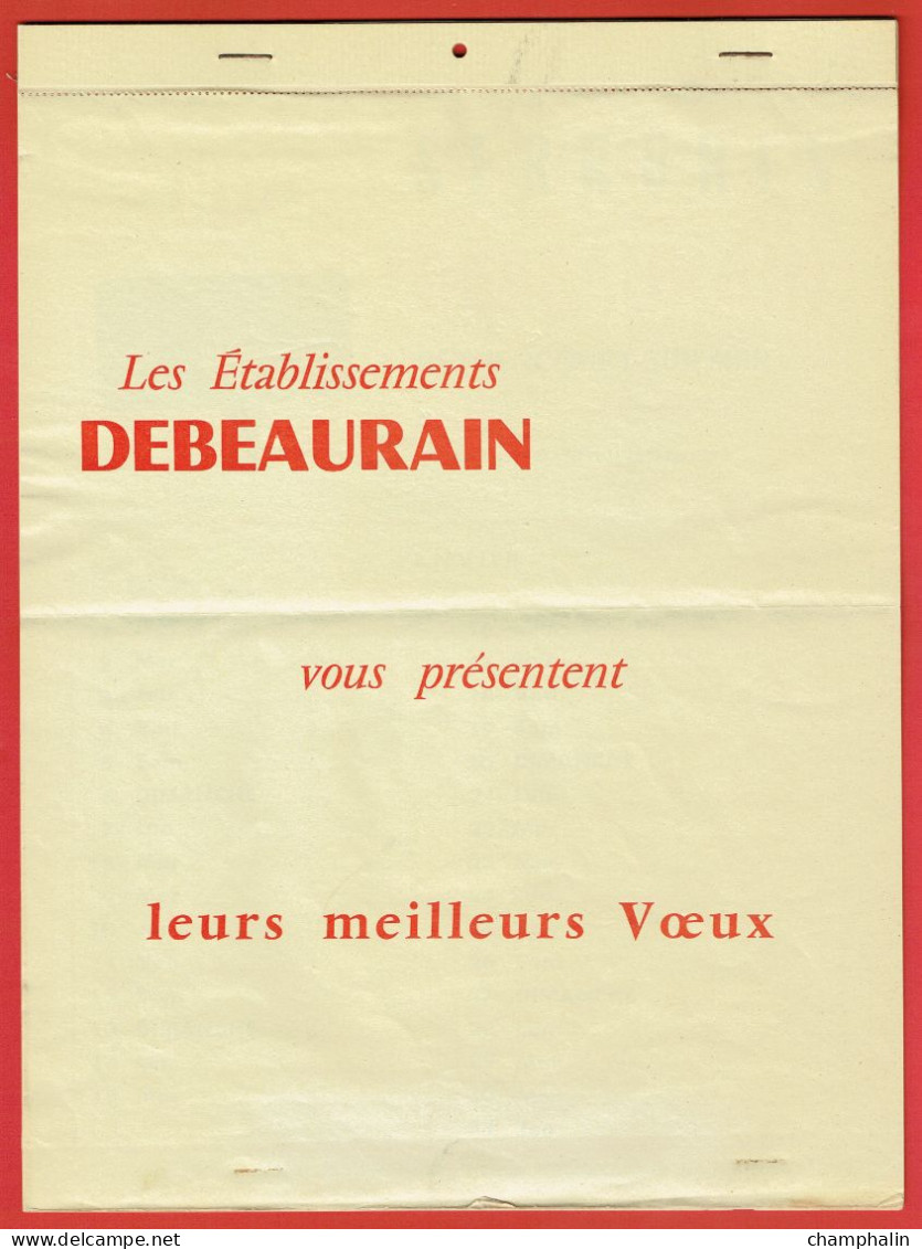 Calendrier Année 1963 - Serrures Debeaurain à Béthencourt-sur-Mer (800) - Quincailleries Serrures Fermetures - Grand Format : 1961-70