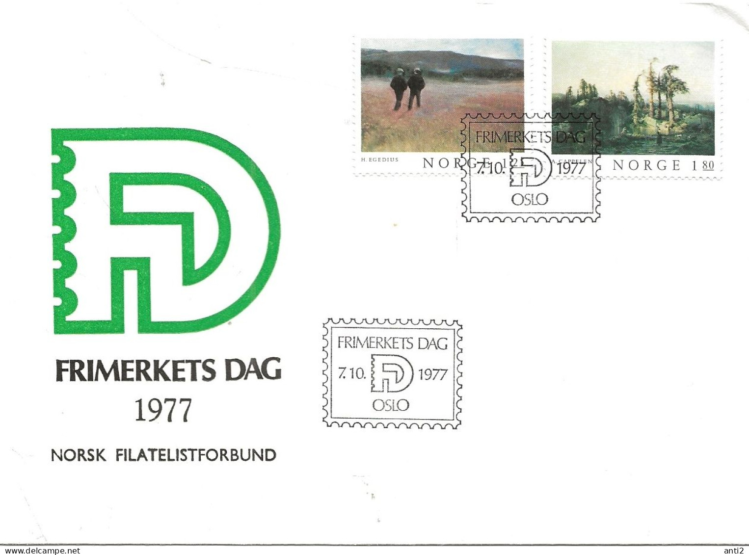 Norway 1977 Special Cover Stamps Day Special  Cancellation  11.8.77   FDC - Covers & Documents