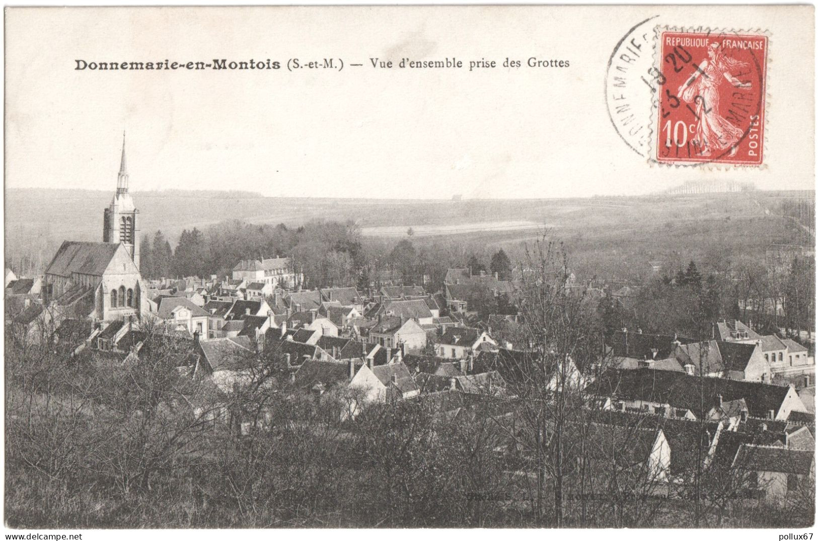 CPA DE DONNEMARIE-EN-MONTOIS  (SEINE ET MARNE)  VUE D'ENSEMBLE PRISE DES GROTTES - Donnemarie Dontilly