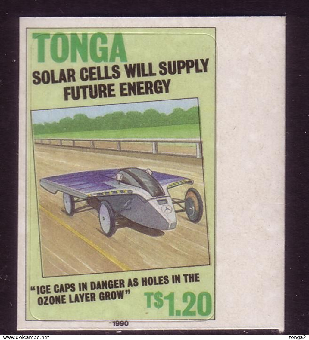 Tonga 1990 Rare Experiment -  SELF ADHESIVE (20 Exist) Solar Energy (all Issued Stamps Were Paper/gum) - Other & Unclassified