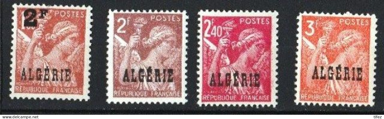Année 1945-N°233/236 Neufs**MNH : Type IRIS : Timbres De France Surchargés "ALGERIE" (4 Valeurs Sans Charnières) - Neufs