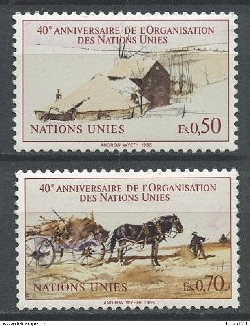 NU Genève 1985 N° 133/134 ** Neufs  MNH Superbes C 2.60 € Anniversaire O.N.U. Agriculture Chevaux Horses - Ungebraucht