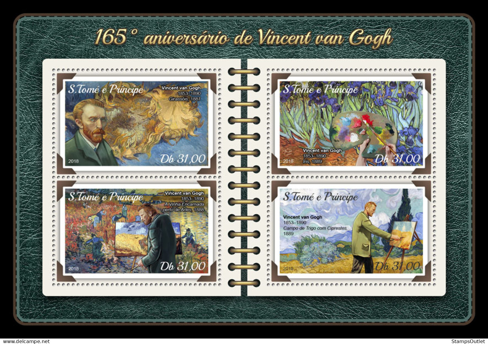  SÃO TOMÉ AND PRÍNCIPE  2018 MNH  Vincent Van Gogh   Code: 7653-7656. Scott Code: 3549Yvert&. Tellier Code: 6121-6124 - Sao Tome Et Principe