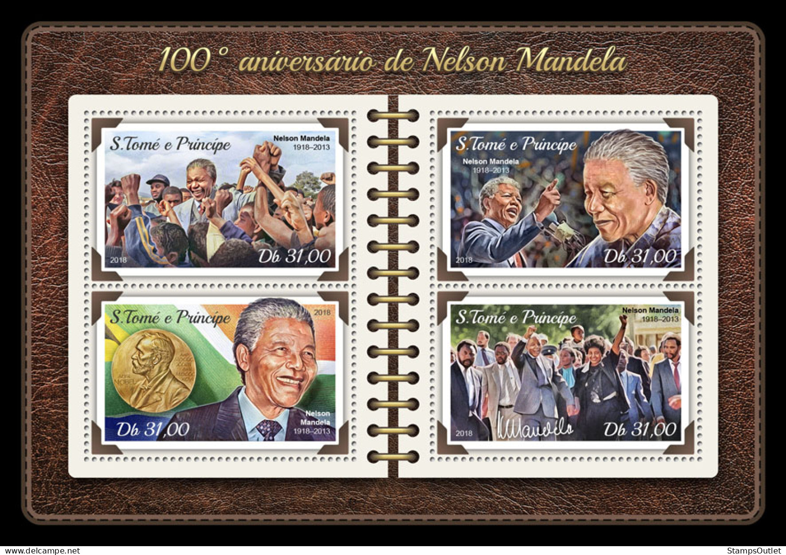  SÃO TOMÉ AND PRÍNCIPE  2018 MNH  Nelson Mandela  Michel Code: 7663-7666.Scott Code: 3543. Yvert&Tellier Code: 6125-6128 - São Tomé Und Príncipe