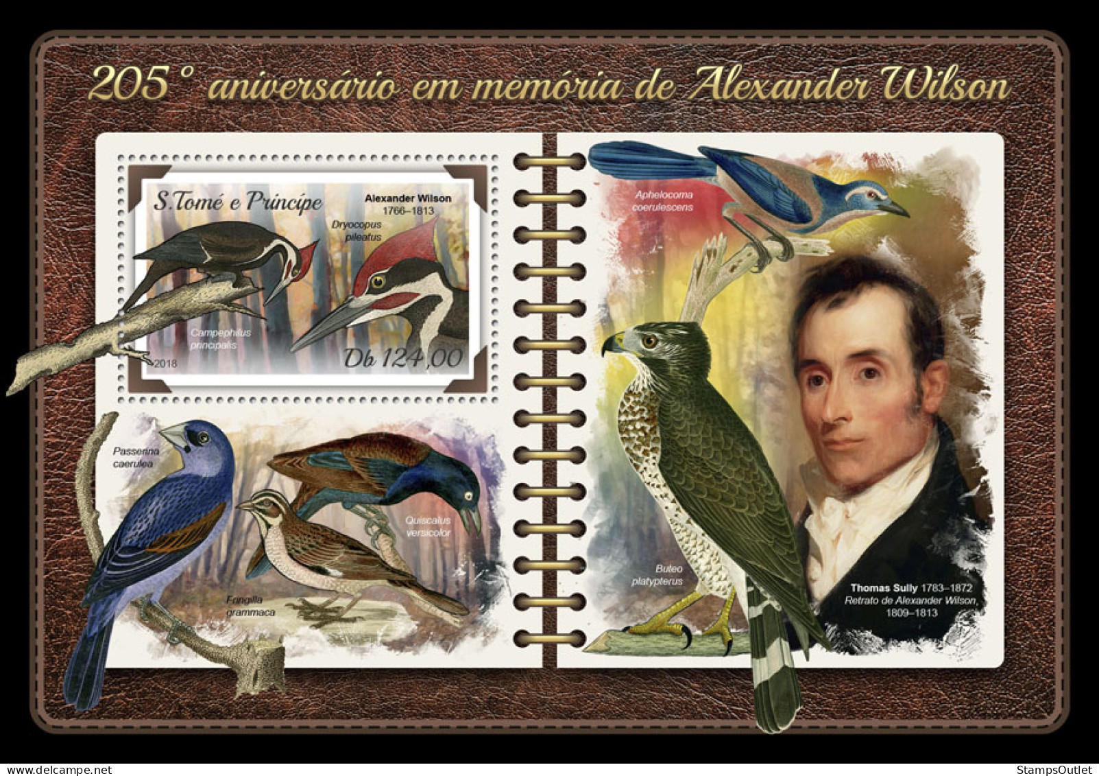  SÃO TOMÉ AND PRÍNCIPE  2018 MNH Alexander Wilson  Michel Code:  7647 / Bl.1377. Scott Code: 3567.Yvert&Telli Code: 1133 - São Tomé Und Príncipe