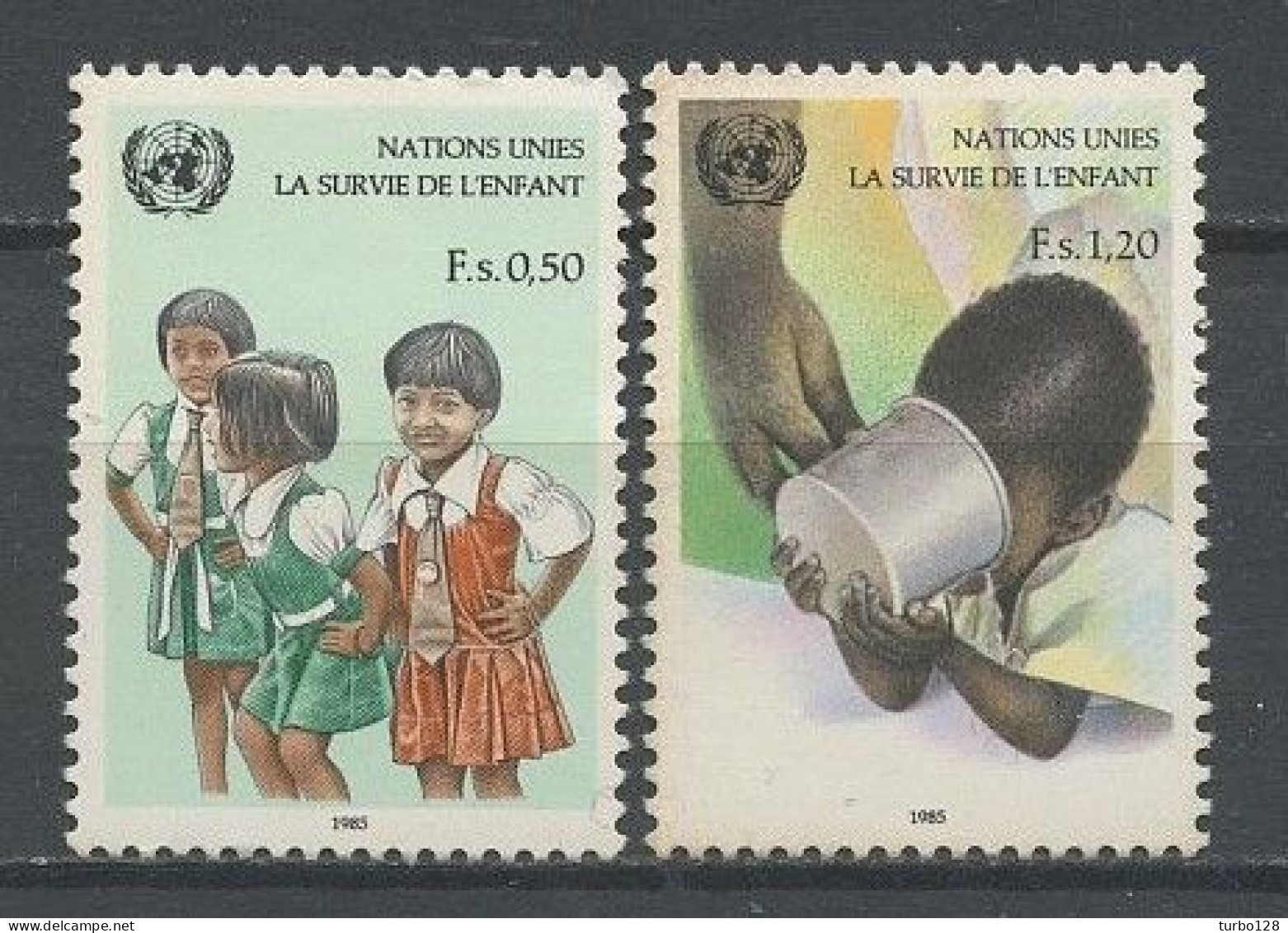 NU Genève 1985 N° 135/136 ** Neufs  MNH Superbes C 3.90 € La Survie De L'Enfant Fillettes Réhudratation Orale - Nuovi