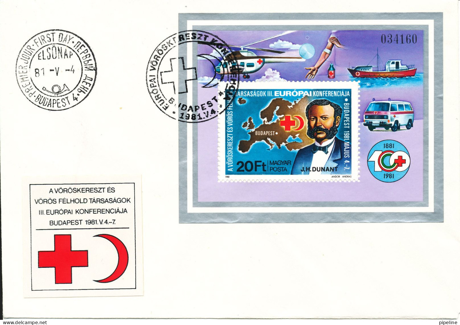 Hungary FDC 4-5-1981 RED CROSS Red Crescent Souvenir Sheet With Cachet - FDC