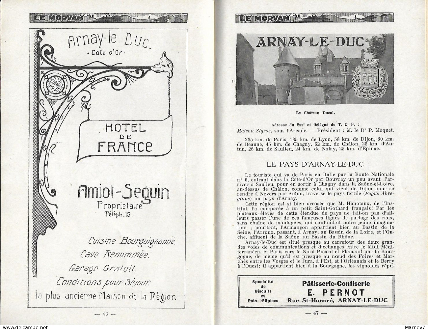 Guide Touristique Et Commercial - Le MORVAN -1930 - Officiel Du Touriste - ARNAY AUTUN AVALLON CHAGNY Le CREUSOT SAULIEU - Bourgogne