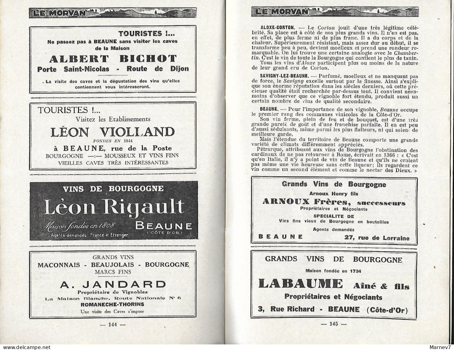 Guide Touristique et Commercial - Le MORVAN -1930 - Officiel du Touriste - ARNAY AUTUN AVALLON CHAGNY Le CREUSOT SAULIEU