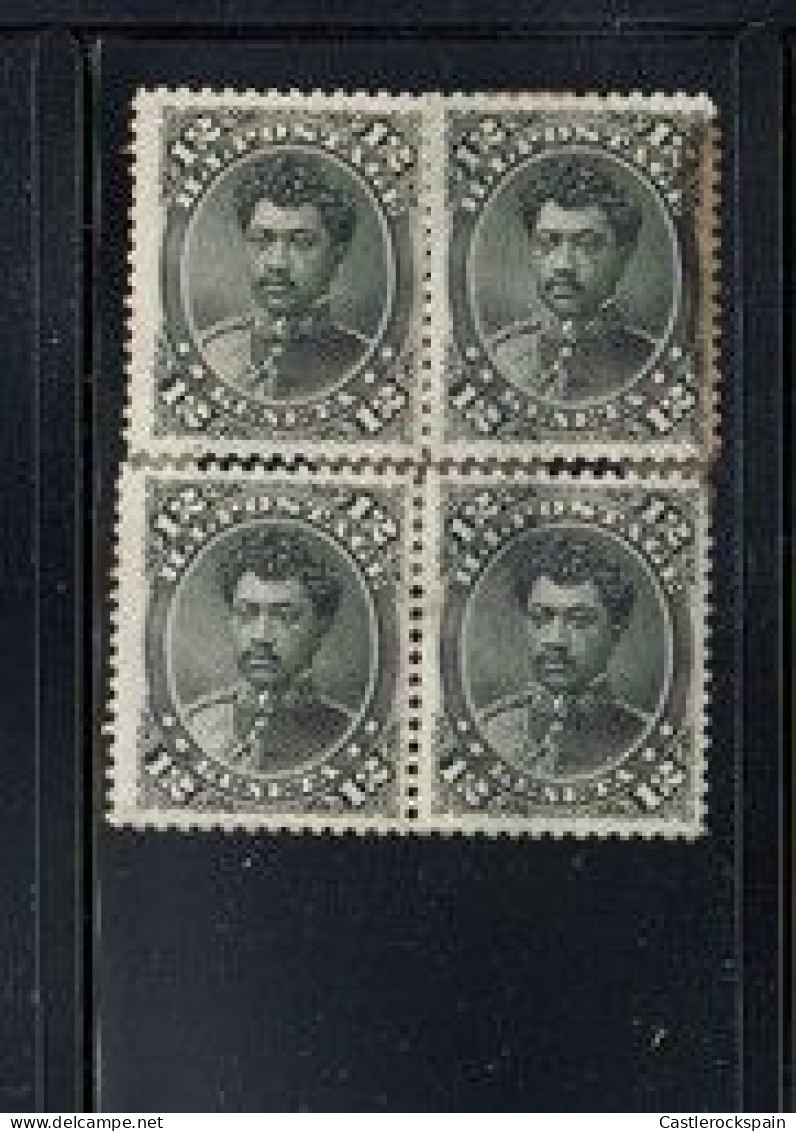 O) 1875 HAWAII, PRINCE WILLIAM PITT LELEIOHOKU, SCT 36 12c Black, PAIR, RIGHT MARGIN TONE, EXCELLENTE CONDITION - Hawaï