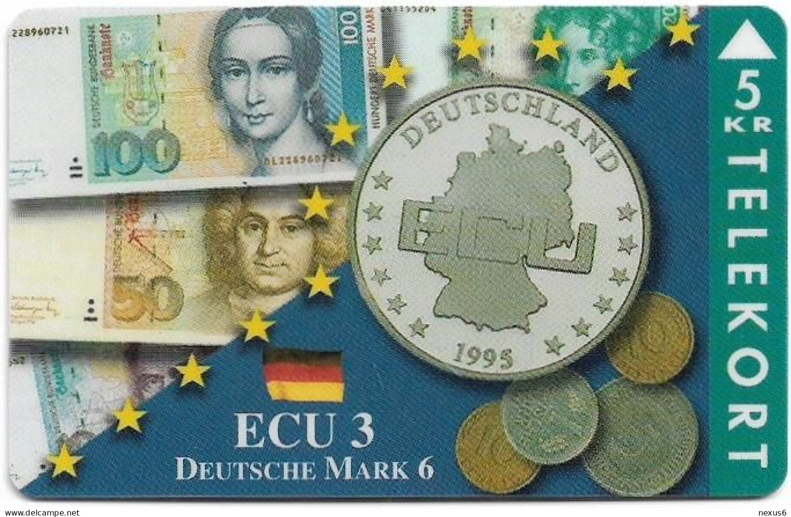 Denmark - TS - Ecu - Germany - TDTP083B - 06.1995, 1.200ex, Used - Dänemark