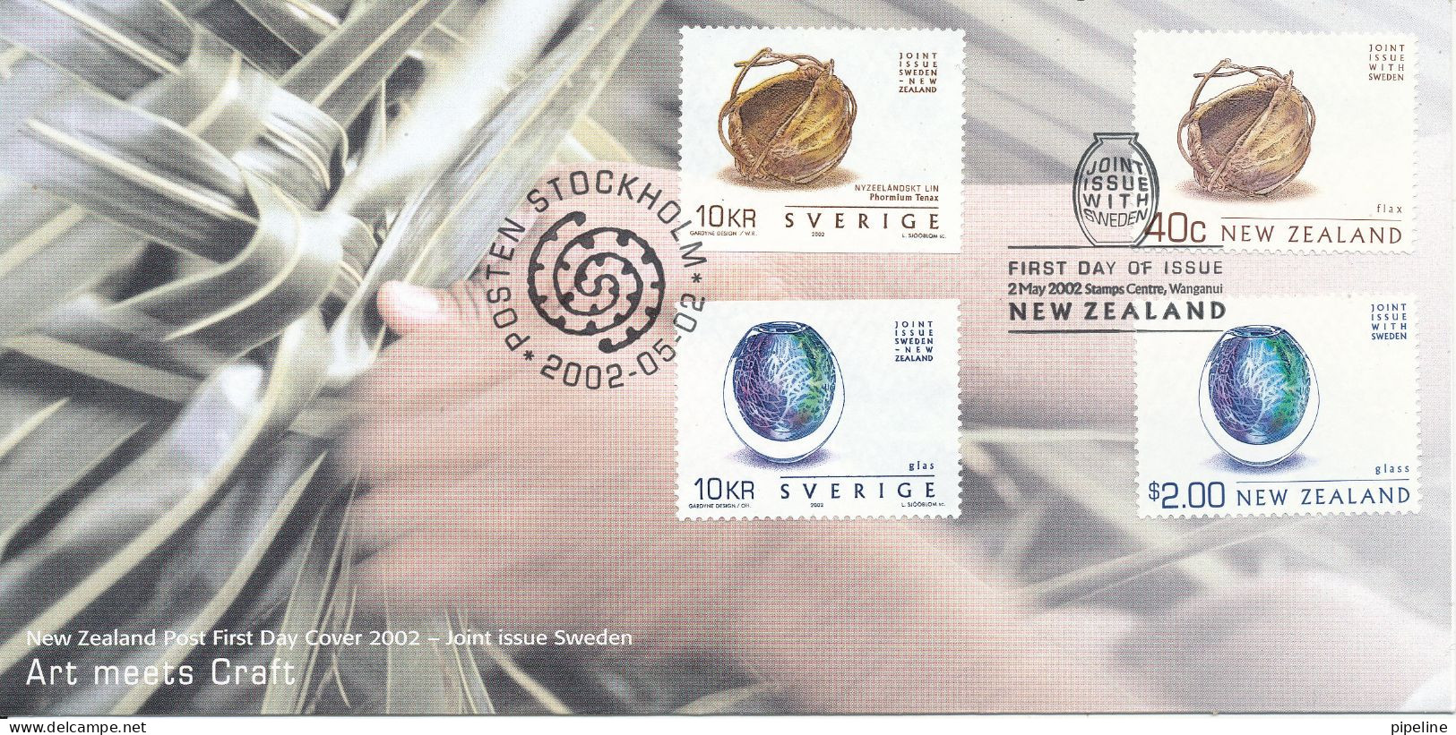 New Zealand Joint Issue With Sweden FDC 2-5-2002 Complete With Cachet - FDC