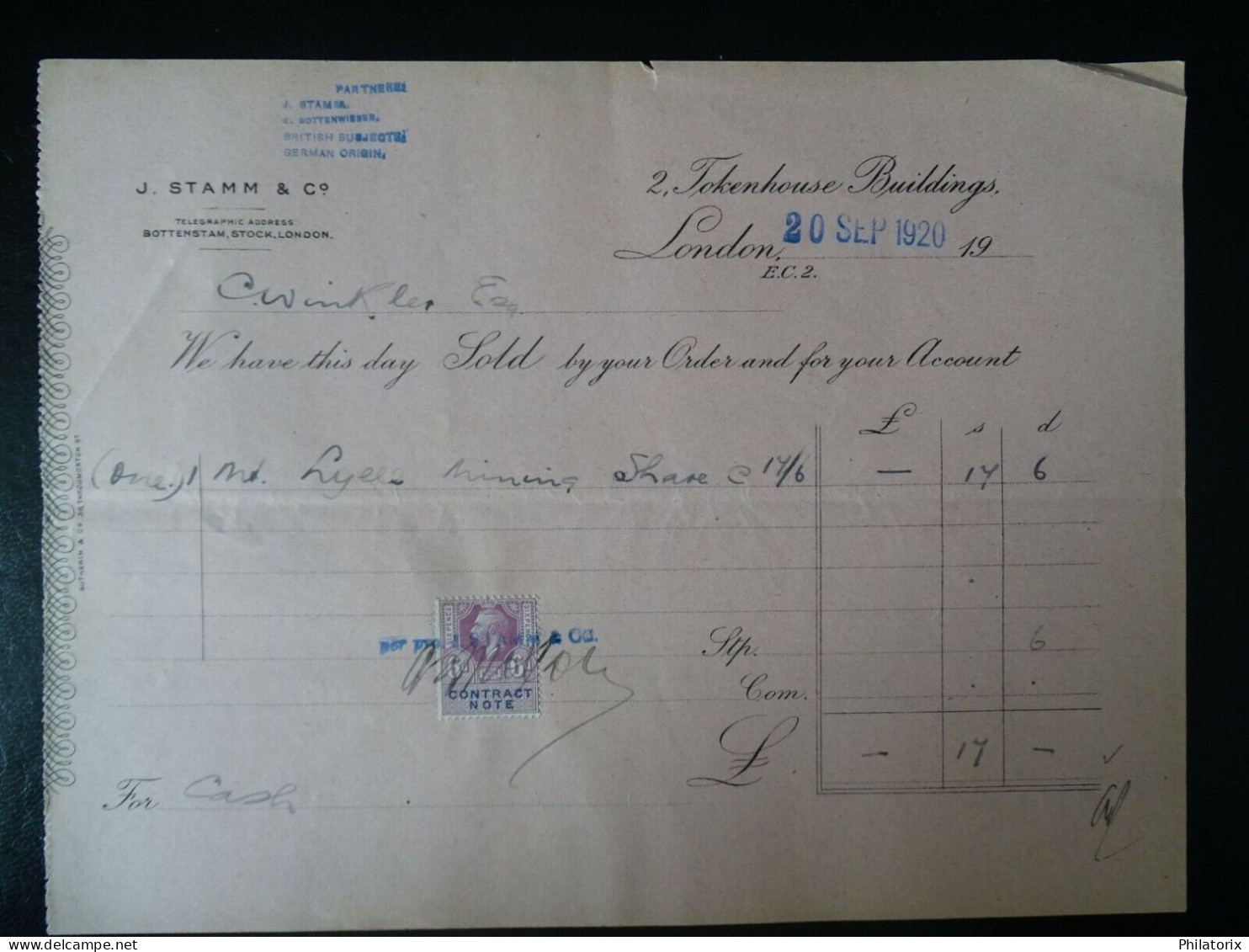 Großbritannien / GB Revenue Stamp , Contract Note , König Edward, Gestempelt (4) - Fiscali