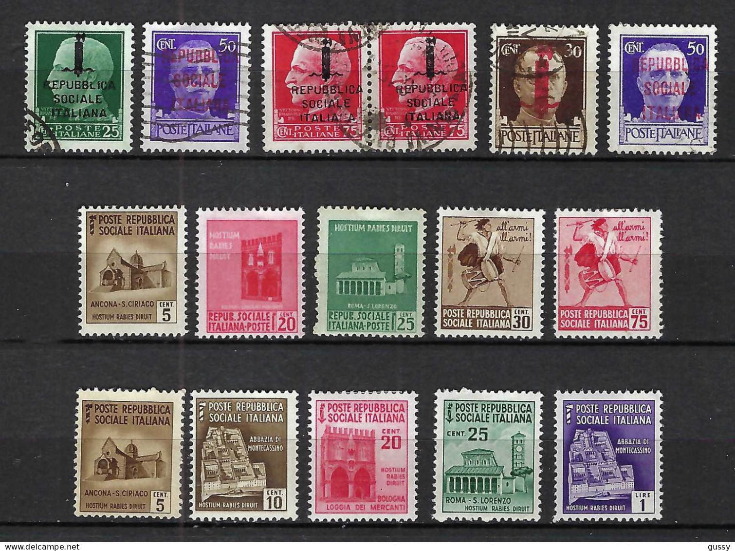 ITALIE République Sociale Italienne Ca.1944-45: Lot D'obl. Et Neufs* - Altri & Non Classificati