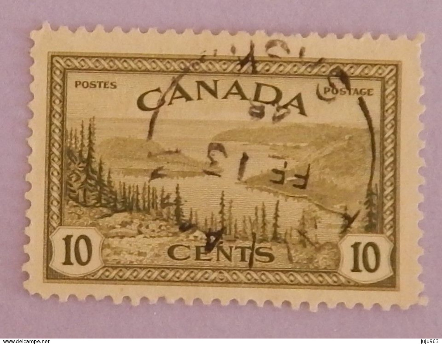 CANADA YT 220 OBLITÉRÉ  "LAC DU GRAND OURS" ANNÉE 1946 - Oblitérés