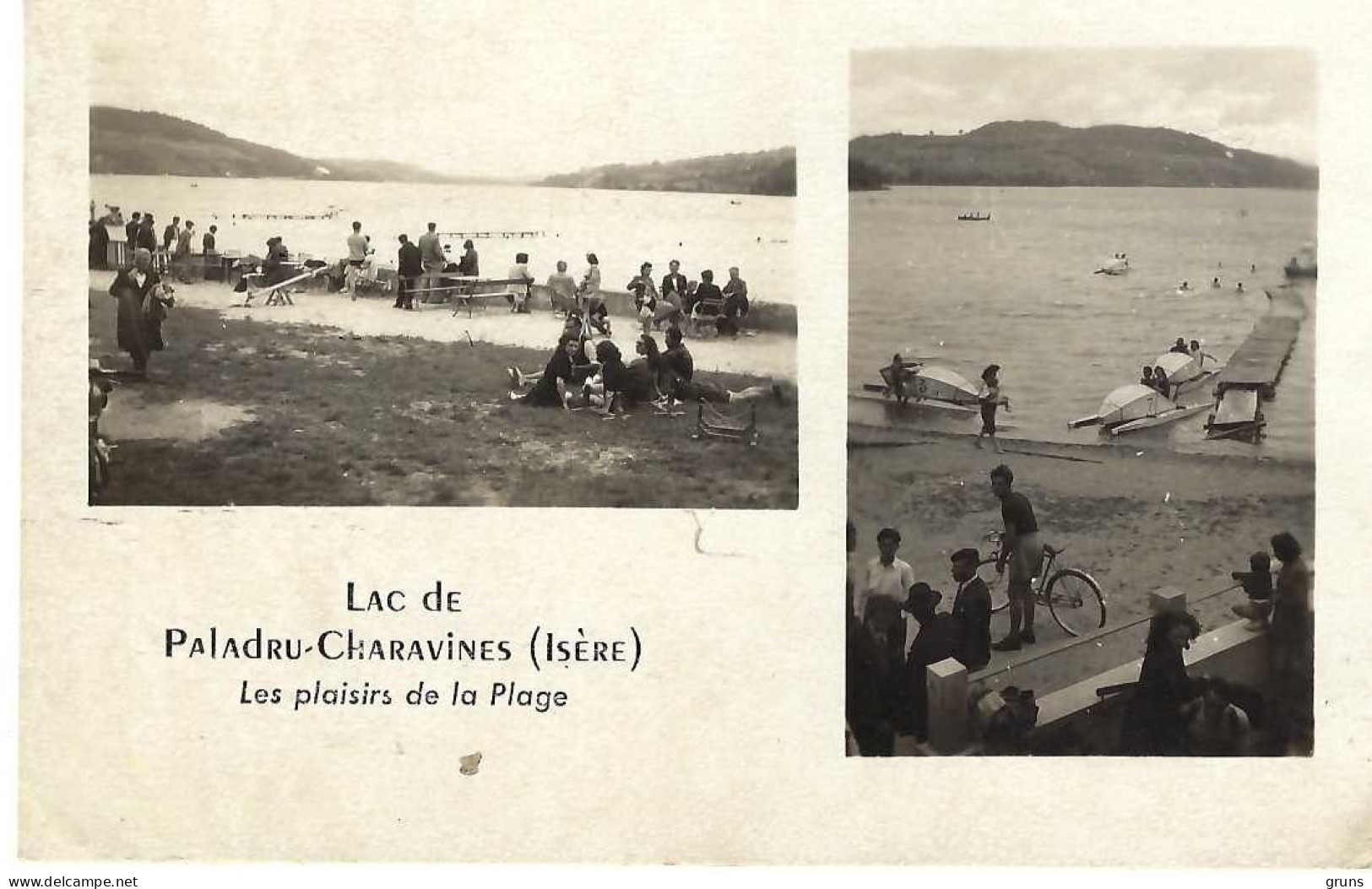 Lac De Paladru Charavines Les Plaisirs De La Plage, Très Rare - Paladru