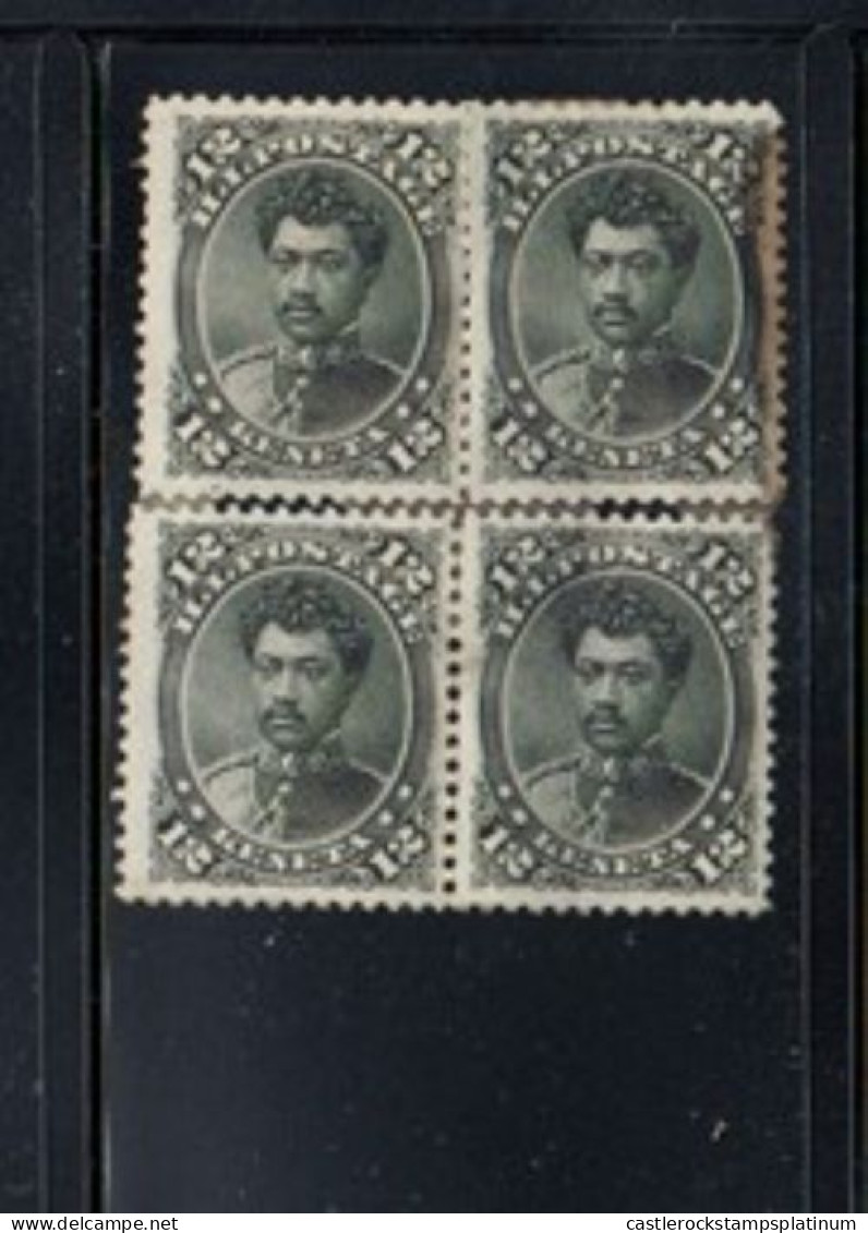 O) 1875 HAWAII, PRINCE WILLIAM PITT LELEIOHOKU, SCT 36 12c Black, PAIR, RIGHT MARGIN TONE, EXCELLENTE CONDITION - Hawaii