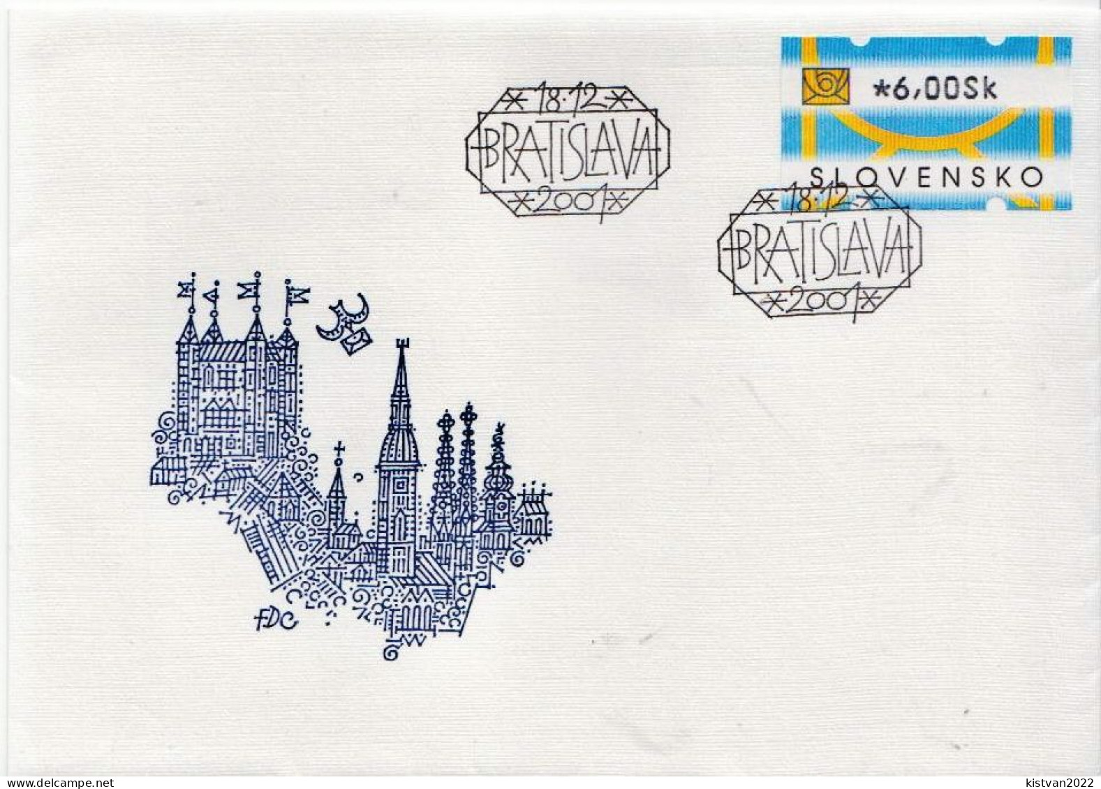 Slovakia ATM Stamp On FDC - Briefe U. Dokumente