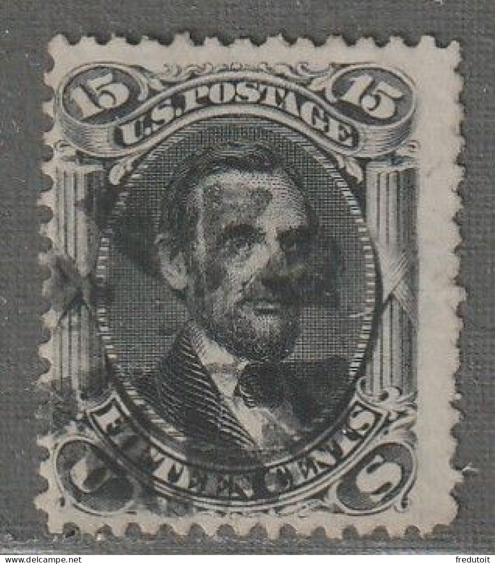 Etats-Unis D'Amérique - Emissions Générales : N°28 Obl (1863-66) 15c Noir - Lincoln - - Used Stamps