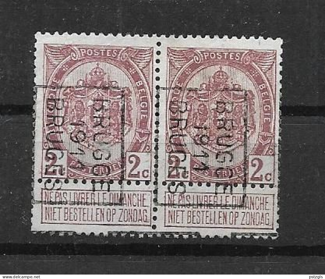 82° / 1702B - Brugge 1911 Bruges (in Paar) - Roller Precancels 1910-19