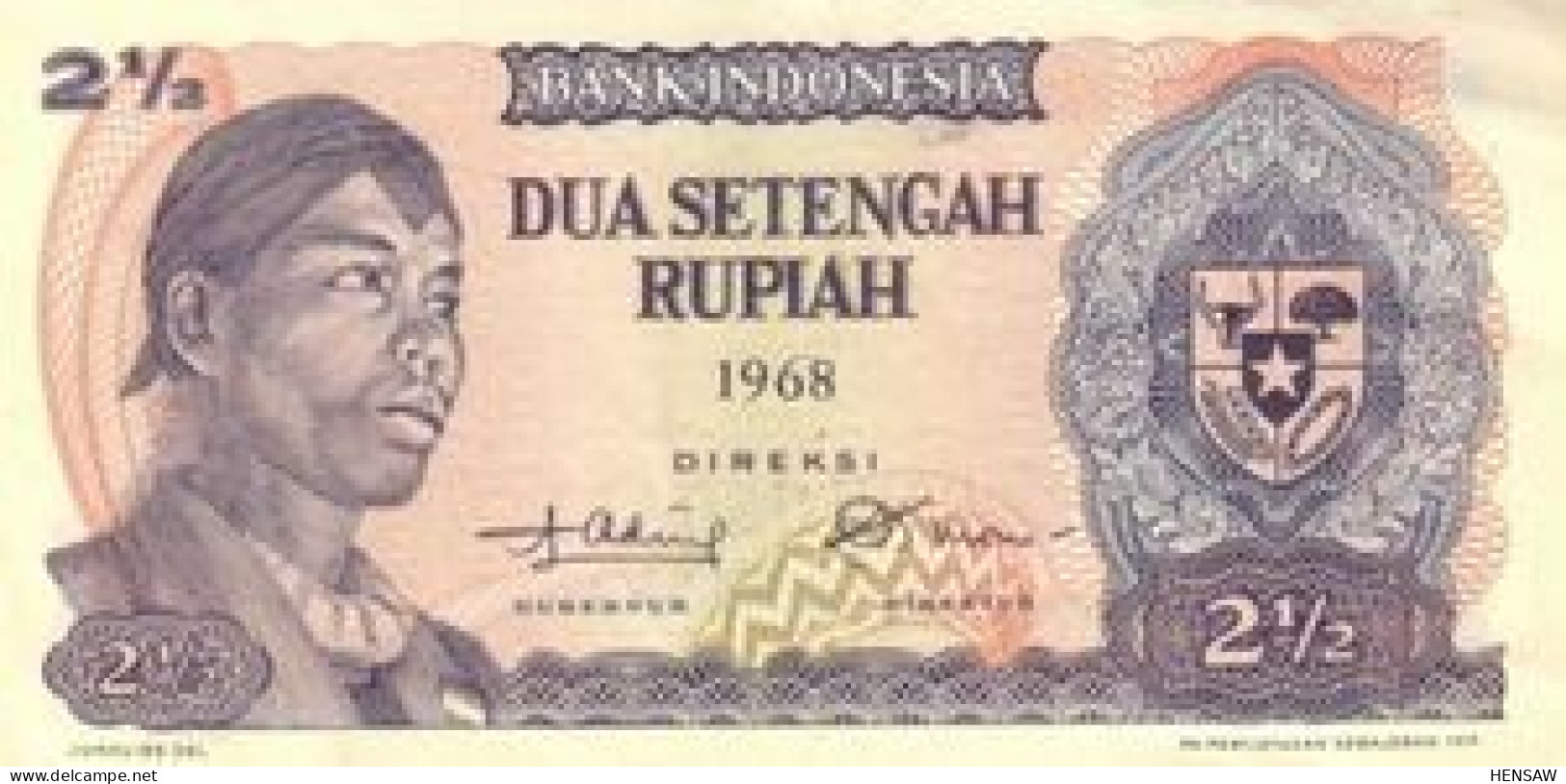 INDONESIA 2 1/2 RUPIAH 1968 "General Sudirman" Issue P 102 UNC SC NUEVO - Indonesië