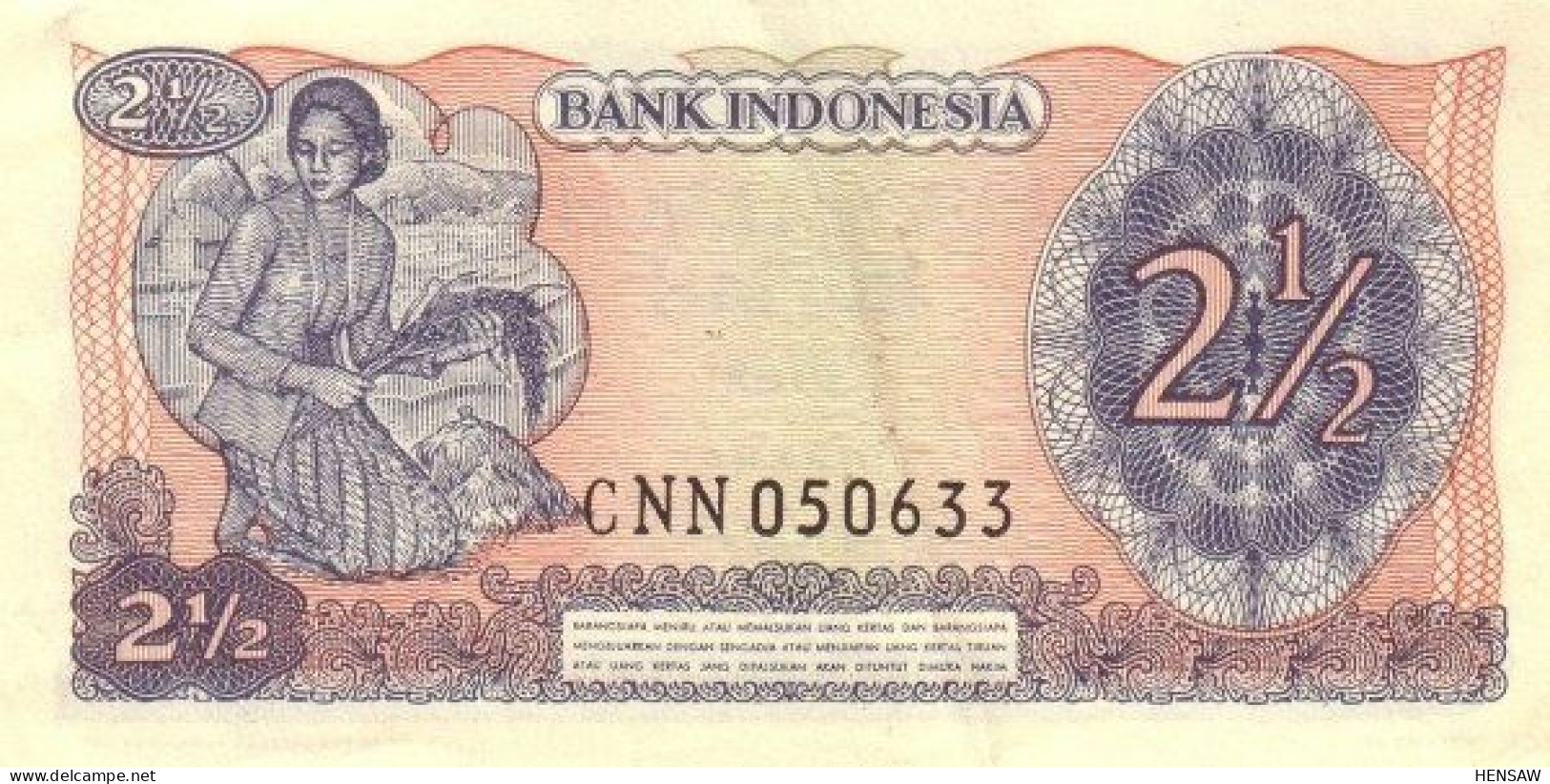 INDONESIA 2 1/2 RUPIAH 1968 "General Sudirman" Issue P 102 UNC SC NUEVO - Indonesië