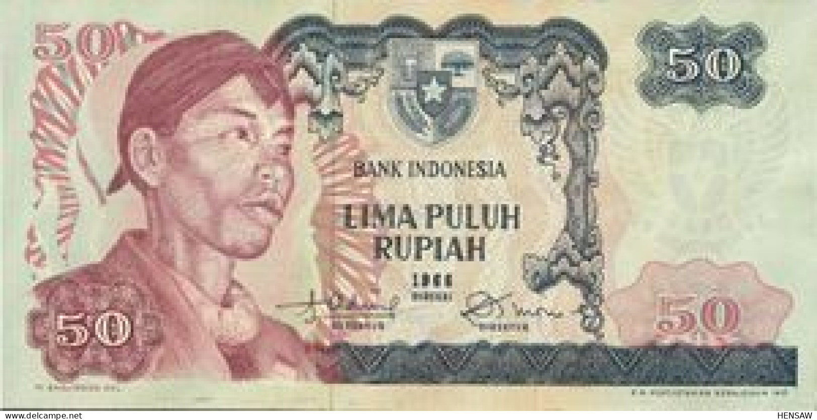 INDONESIA 50 RUPIAH 1968 "General Sudirman" Issue P 107 UNC SC NUEVO - Indonesia